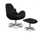 STUDIO COPENHAGEN Sessel Houston Anthrazit I niedrig mit Hocker