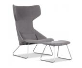 STUDIO COPENHAGEN Sessel Gem hoch mit Hocker Grau