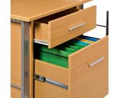 hjh OFFICE Schreibtisch KOMBI LINEA silber/Buche