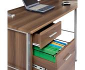 hjh OFFICE Schreibtisch KOMBI LINEA silber/walnuss