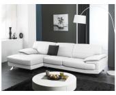 LINEA SOFA Ledersofa Ecksofa Emotion - Semi Anilinleder - Weiß - Sofaecke Links