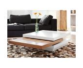 SalesFever Couchtisch Giaco weiß matt / walnuss