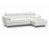 LINEA SOFA Ledersofa Ecksofa Onirica - Semi-Anilinleder - Weiß - Sofaecke Rechts