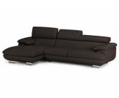 LINEA SOFA Ledersofa Ecksofa Onirica - Semi-Anilinleder - Braun - Sofaecke Links