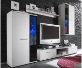 DeLife Wohnwand Charming 240x180 Weiss Anbauwand Schrankwand mit Beleuchtung