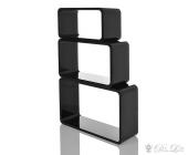 DeLife 3 Space Age Lounge Cuben Schwarz lackiert Regale rechteckig Cubes