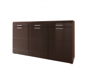 California Sideboard Bilbao - Eiche Trüffel/Hochglanz Schwarzbraun