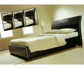 Interama MB-022-14-03 Leder-Bett dunkelbraun 140x200 cm