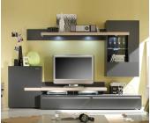 DeLife Wohnzimmer Lukas Schwarzbraun Eiche Sonoma Wohnwand Sideboard