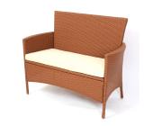 Bank Sitzbank Gartenbank ROM, Poly-Rattan, 108x51x89cm ~ Variantenangebot