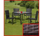Esszimmertisch Gartentisch RomV, Poly-Rattan 100x100x72cm ~ Variantenangebot
