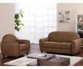 Kauf-Unique.de Clubsofa & Clubsessel Leder Toffee 3+1
