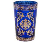 BUTLERS ARABESQUE Trinkglas mit Blattgold, blau