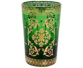 BUTLERS ARABESQUE Trinkglas mit Blattgold, grün
