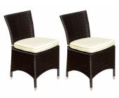 Kauf-Unique.de Polyrattan Gartenstuhl 2er-Set Alanda - Wenge
