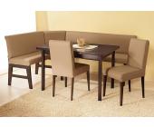 Eckbankgruppe, 205/156 cm, wengefarben (4tlg.), cappuccino, Microfaser