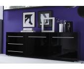 Sideboard, schwarz Lack, mit Aufstellservice