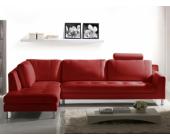 Kauf-Unique.de Ledersofa Ecksofa Olivia - Rot - Sofaecke Links
