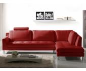 Kauf-Unique.de Ledersofa Ecksofa Olivia - Rot - Sofaecke Rechts