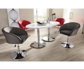 Esszimmer-Tisch, oval, Made in Germany, weiß-chrom, mit Aufstellservice