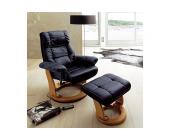 ALPHA TECHNO Massagesessel, schwarz, Microfaser