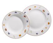 CreaTable: Tafelservice, 12-teilig, weiß gemustert