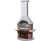 Buschbeck Gartengrillkamin Jupiter - Stahlbeton - Grau/Terrakotta