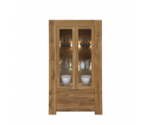 Möbel Exclusive Vitrinenschrank Furios - Eiche Massivholz/Glas - Geölt/Klar