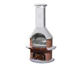 Buschbeck Gartengrillkamin San Remo - Stahlbeton - Weiß/Terrakotta