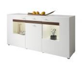 Sideboard, weiß-nussbaumfarben, mit Aufstellservice