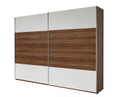 Rauch Schwebetürenschrank Quadra - Kernnuss/Alpinweiß (Breite 136cm)