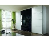 Rauch Schwebetürenschrank Kleiderschrank Flash Alpinweiß Glas Schwarz 315 cm