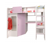 Parisot Meubles Hochbett Yasmin - Weiß/Lila