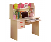 Parisot Meubles Schreibtisch Lolita - Kiefer-Nachbildung/Pink