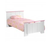 Parisot Meubles Bett Biotiful - Weiß/Rosa