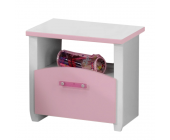Parisot Meubles Nachttisch Biotiful - Weiß/Rosa lackiert