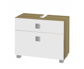 Giessbach Waschbeckenunterschrank Genf - Weiß glanz/Zebrino beige