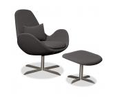 STUDIO COPENHAGEN Sessel Houston Anthrazit II niedrig mit Hocker