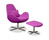 STUDIO COPENHAGEN Sessel Houston Pink niedrig mit Hocker