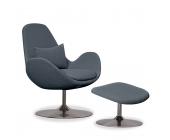 STUDIO COPENHAGEN Sessel Houston Grau niedrig mit Hocker (Swivel)