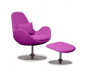 STUDIO COPENHAGEN Sessel Houston Pink niedrig mit Hocker (Swivel)