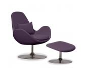STUDIO COPENHAGEN Sessel Houston Violett niedrig mit Hocker (Swivel)