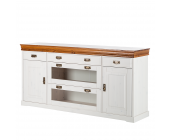 Landhaus Classic Sideboard Formentera - Kiefer massiv - Weiß/Braun