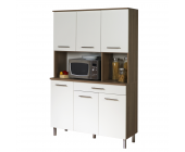 Young Furn Buffetschrank Rina - Nussbaum Dekor/Weiß - Große Ablagefläche