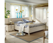 4Home Schlafzimmermöbel Set Arabico (3-teilig) - Weiß/Braun - Bett & 2 Nachtkommoden - Liegefläche: 100x200
