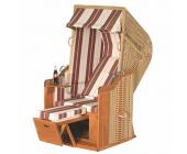 Bellasol Strandkorb Villica - 250 Plus - 1-Sitzer - Geflecht beige - verschiedene Stoffe (135 - orange/gelb gestreift)
