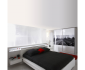 Young Furn Schlafzimmermöbel Set Fascination (2-teilig) - Weiß Matt/Weiß Hochglanz - Bett mit Bettbrücke & Kleiderschrank
