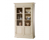 Gradel Vitrinenschrank Capri - Fichte massiv, weiß gewischt