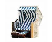 Sonnenpartner Strandkorb Classic - Halbliegemodell - weiß/blau