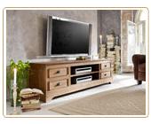 TV-Schrank No.1 \"Mina Landhaus\", Teak massiv, 153 x 54 cm